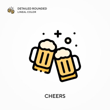 Şerefe ayrıntılı yuvarlak çizgisel renk. Modern vektör illüstrasyon kavramları. Düzenlemesi ve kişiselleştirmesi kolay.