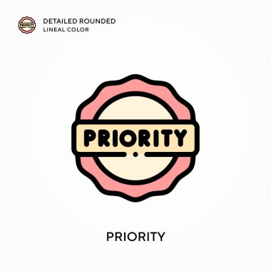 Öncelikli ayrıntılı yuvarlak çizgi rengi. Modern vektör illüstrasyon kavramları. Düzenlemesi ve kişiselleştirmesi kolay.