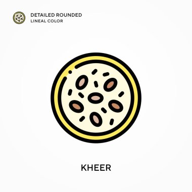 Kheer ayrıntılı yuvarlak çizgisel renk. Modern vektör illüstrasyon kavramları. Düzenlemesi ve kişiselleştirmesi kolay.