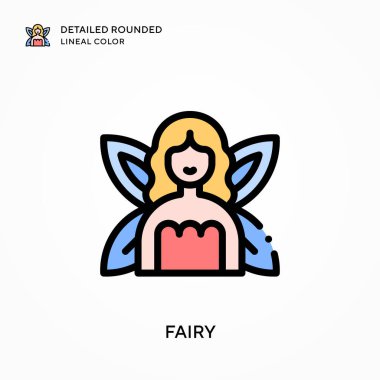 Peri detaylı yuvarlak çizgisel renk. Modern vektör illüstrasyon kavramları. Düzenlemesi ve kişiselleştirmesi kolay.