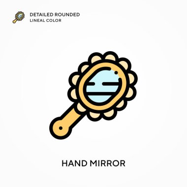 El aynası ayrıntılı yuvarlak çizgisel renk. Modern vektör illüstrasyon kavramları. Düzenlemesi ve kişiselleştirmesi kolay.