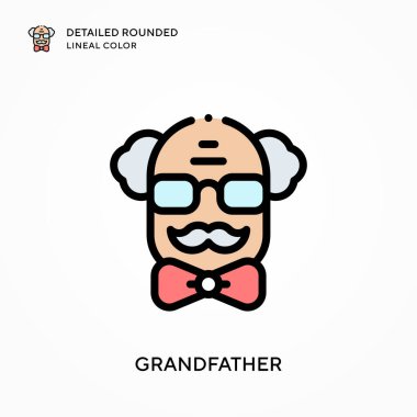 Büyükbabam yuvarlak çizgisel renkleri detaylıca anlattı. Modern vektör illüstrasyon kavramları. Düzenlemesi ve kişiselleştirmesi kolay.