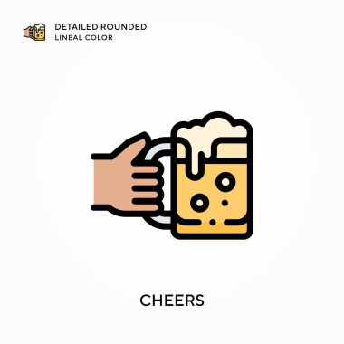 Şerefe ayrıntılı yuvarlak çizgisel renk. Modern vektör illüstrasyon kavramları. Düzenlemesi ve kişiselleştirmesi kolay.