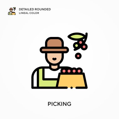 Ayrıntılı yuvarlak çizgisel renk seçiliyor. Modern vektör illüstrasyon kavramları. Düzenlemesi ve kişiselleştirmesi kolay.