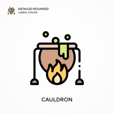 Kazan yuvarlak çizgi rengini detaylandırdı. Modern vektör illüstrasyon kavramları. Düzenlemesi ve kişiselleştirmesi kolay.