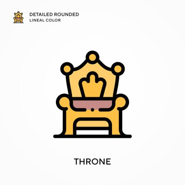 Tahtın ayrıntılı yuvarlak çizgisel rengi. Modern vektör illüstrasyon kavramları. Düzenlemesi ve kişiselleştirmesi kolay.