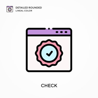 Ayrıntılı yuvarlak çizgisel rengi kontrol et. Modern vektör illüstrasyon kavramları. Düzenlemesi ve kişiselleştirmesi kolay.