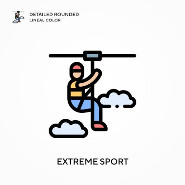 Extreme spor ayrıntılı yuvarlak çizgisel renk. Modern vektör illüstrasyon kavramları. Düzenlemesi ve kişiselleştirmesi kolay.