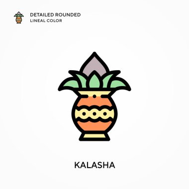 Kalasha yuvarlak çizgi rengini detaylandırdı. Modern vektör illüstrasyon kavramları. Düzenlemesi ve kişiselleştirmesi kolay.