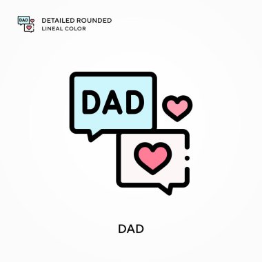 Babam yuvarlak çizgisel renkleri detaylıca anlattı. Modern vektör illüstrasyon kavramları. Düzenlemesi ve kişiselleştirmesi kolay.