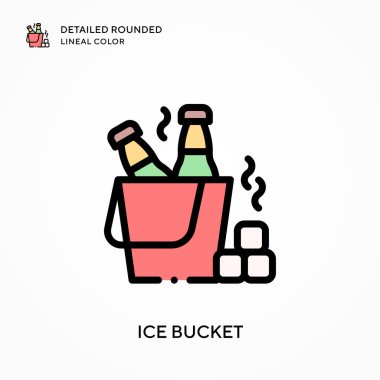 Buz kovası yuvarlak çizgi rengini detaylandırdı. Modern vektör illüstrasyon kavramları. Düzenlemesi ve kişiselleştirmesi kolay.