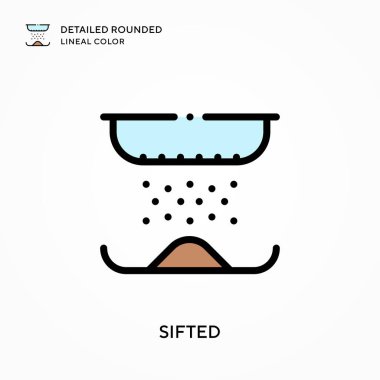 Ayrıntılı yuvarlak çizgi rengi. Modern vektör illüstrasyon kavramları. Düzenlemesi ve kişiselleştirmesi kolay.