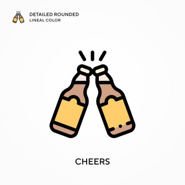 Şerefe ayrıntılı yuvarlak çizgisel renk. Modern vektör illüstrasyon kavramları. Düzenlemesi ve kişiselleştirmesi kolay.