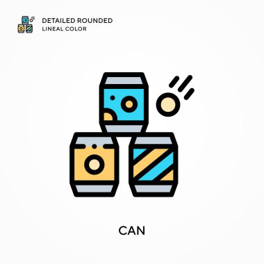 Ayrıntılı yuvarlak çizgisel renk. Modern vektör illüstrasyon kavramları. Düzenlemesi ve kişiselleştirmesi kolay.