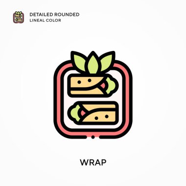 Ayrıntılı yuvarlak çizgisel renk sarın. Modern vektör illüstrasyon kavramları. Düzenlemesi ve kişiselleştirmesi kolay.