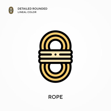 İp detaylı yuvarlak çizgisel renk. Modern vektör illüstrasyon kavramları. Düzenlemesi ve kişiselleştirmesi kolay.