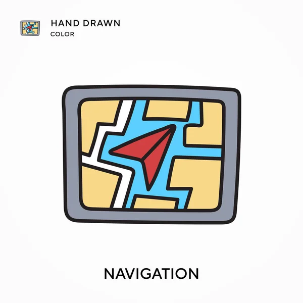 Navigation Handgezeichnetes Farbsymbol Moderne Konzepte Zur Vektorillustration Einfach Bearbeiten Und — Stockvektor