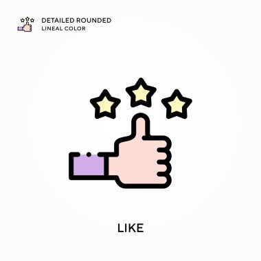 Ayrıntılı yuvarlak çizgi rengi gibi. Modern vektör illüstrasyon kavramları. Düzenlemesi ve kişiselleştirmesi kolay.