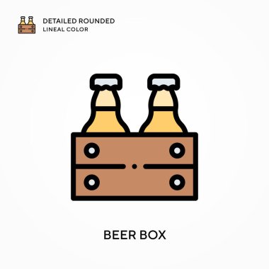 Bira kutusu yuvarlak çizgi rengini detaylandırdı. Modern vektör illüstrasyon kavramları. Düzenlemesi ve kişiselleştirmesi kolay.