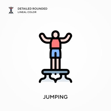 Ayrıntılı yuvarlak çizgisel renk atlama. Modern vektör illüstrasyon kavramları. Düzenlemesi ve kişiselleştirmesi kolay.