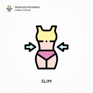 İnce detaylı yuvarlak çizgisel renk. Modern vektör illüstrasyon kavramları. Düzenlemesi ve kişiselleştirmesi kolay.