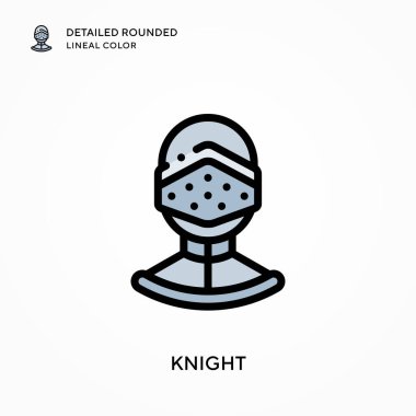 Şövalye yuvarlak çizgi rengini detaylandırdı. Modern vektör illüstrasyon kavramları. Düzenlemesi ve kişiselleştirmesi kolay.