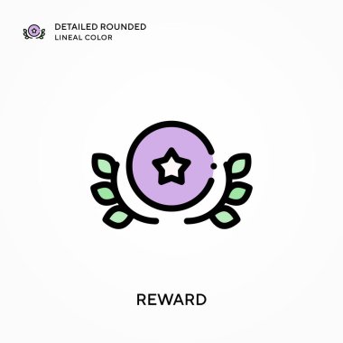 Detaylı, yuvarlak çizgi rengini ödüllendir. Modern vektör illüstrasyon kavramları. Düzenlemesi ve kişiselleştirmesi kolay.