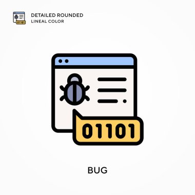 Böcek ayrıntılı yuvarlak çizgisel renk. Modern vektör illüstrasyon kavramları. Düzenlemesi ve kişiselleştirmesi kolay.