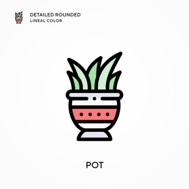 Otun detaylı yuvarlak çizgisel rengi. Modern vektör illüstrasyon kavramları. Düzenlemesi ve kişiselleştirmesi kolay.