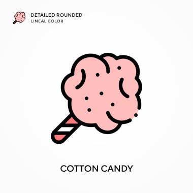 Pamuk helva detaylı yuvarlak çizgi rengi. Modern vektör illüstrasyon kavramları. Düzenlemesi ve kişiselleştirmesi kolay.