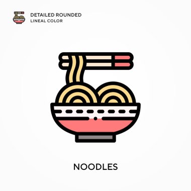 Erişte ayrıntılı yuvarlak çizgisel renk. Modern vektör illüstrasyon kavramları. Düzenlemesi ve kişiselleştirmesi kolay.