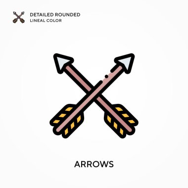 Oklar yuvarlak çizgi rengini detaylandırmışlar. Modern vektör illüstrasyon kavramları. Düzenlemesi ve kişiselleştirmesi kolay.