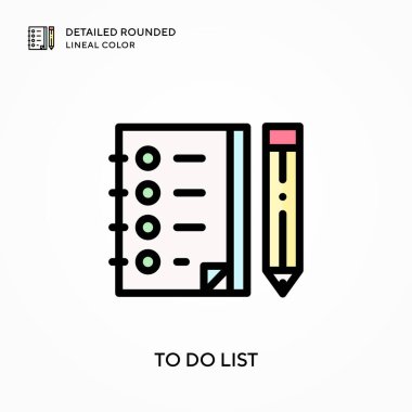 Ayrıntılı yuvarlak doğrusal renk listesi yapmak için. Modern vektör illüstrasyon kavramları. Düzenlemesi ve kişiselleştirmesi kolay.