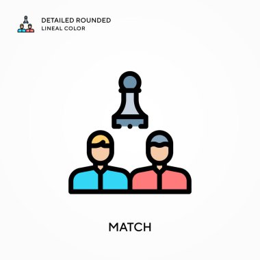 Ayrıntılı yuvarlak çizgi rengini eşleştir. Modern vektör illüstrasyon kavramları. Düzenlemesi ve kişiselleştirmesi kolay.