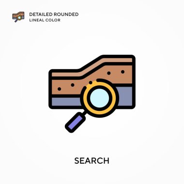 Ayrıntılı yuvarlak çizgi rengini ara. Modern vektör illüstrasyon kavramları. Düzenlemesi ve kişiselleştirmesi kolay.