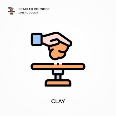 Clay yuvarlak çizgi rengini detaylandırdı. Modern vektör illüstrasyon kavramları. Düzenlemesi ve kişiselleştirmesi kolay.