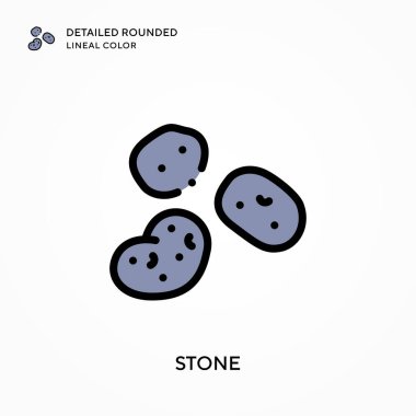 Taş detaylı yuvarlak çizgisel renk. Modern vektör illüstrasyon kavramları. Düzenlemesi ve kişiselleştirmesi kolay.