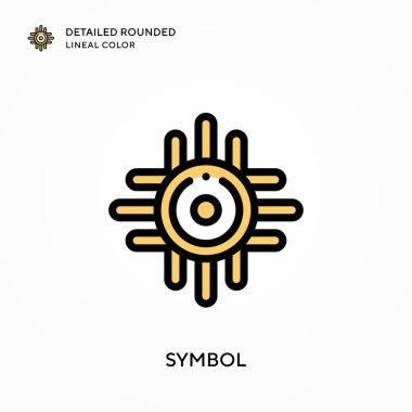 Sembol ayrıntılı yuvarlak doğrusal renk. Modern vektör illüstrasyon kavramları. Düzenlemesi ve kişiselleştirmesi kolay.