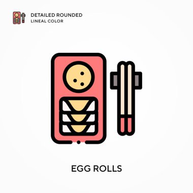 Yumurta ruloları ayrıntılı yuvarlanmış doğrusal renk. Modern vektör illüstrasyon kavramları. Düzenlemesi ve kişiselleştirmesi kolay.