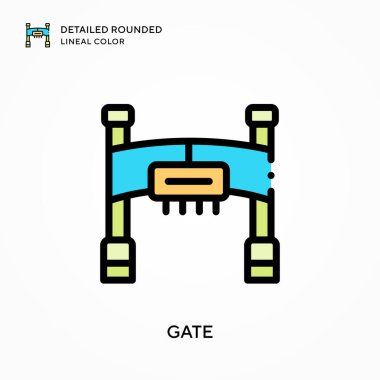 Kapı detaylı yuvarlak çizgisel renk. Modern vektör illüstrasyon kavramları. Düzenlemesi ve kişiselleştirmesi kolay.
