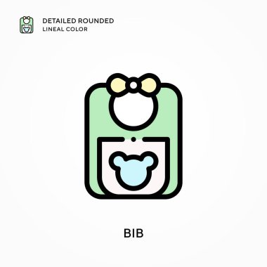 Önlük ayrıntılı yuvarlak çizgisel renk. Modern vektör illüstrasyon kavramları. Düzenlemesi ve kişiselleştirmesi kolay.