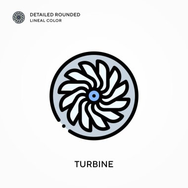 Türbin ayrıntılı yuvarlak çizgisel renk. Modern vektör illüstrasyon kavramları. Düzenlemesi ve kişiselleştirmesi kolay.