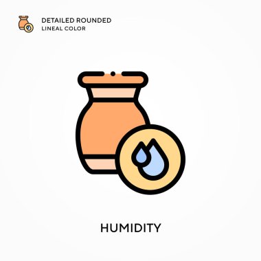 Rutubet ayrıntılı yuvarlak çizgisel renk. Modern vektör illüstrasyon kavramları. Düzenlemesi ve kişiselleştirmesi kolay.