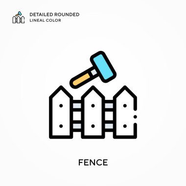 Ayrıntılı yuvarlak çizgi rengi. Modern vektör illüstrasyon kavramları. Düzenlemesi ve kişiselleştirmesi kolay.