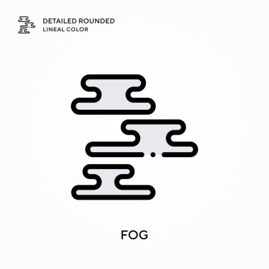 Sis ayrıntılı yuvarlak çizgisel renk. Modern vektör illüstrasyon kavramları. Düzenlemesi ve kişiselleştirmesi kolay.