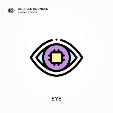 Göz detaylı yuvarlak çizgisel renk. Modern vektör illüstrasyon kavramları. Düzenlemesi ve kişiselleştirmesi kolay.