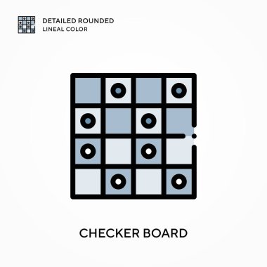 Checker tahtası yuvarlak çizgi rengini detaylandırdı. Modern vektör illüstrasyon kavramları. Düzenlemesi ve kişiselleştirmesi kolay.