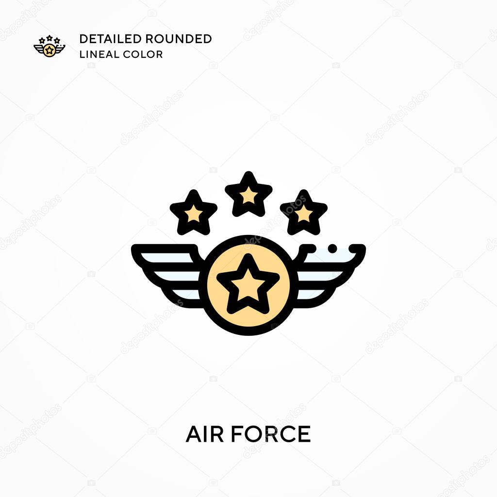 Air force detailed rounded lineal color. Modern vector illustration concepts. Easy to edit and customize.