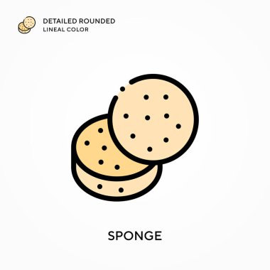 Sünger ayrıntılı yuvarlak çizgisel renk. Modern vektör illüstrasyon kavramları. Düzenlemesi ve kişiselleştirmesi kolay.