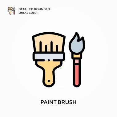Boya fırçası ayrıntılı yuvarlak çizgisel renk. Modern vektör illüstrasyon kavramları. Düzenlemesi ve kişiselleştirmesi kolay.